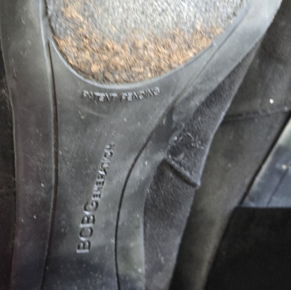 BCBGenation Ankle Boots Women Sz 9M Black Dolan Suede Block Heel Pointed Toe - Picture 14 of 16